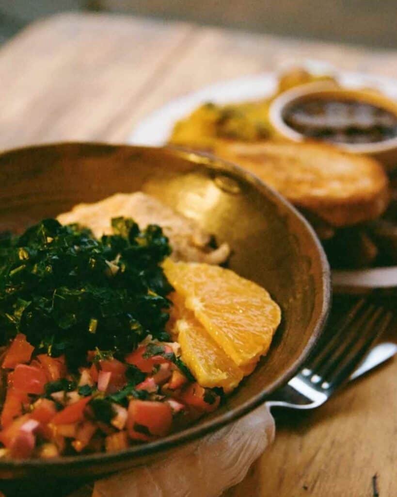 Vegan food at Essential Vegan in East London