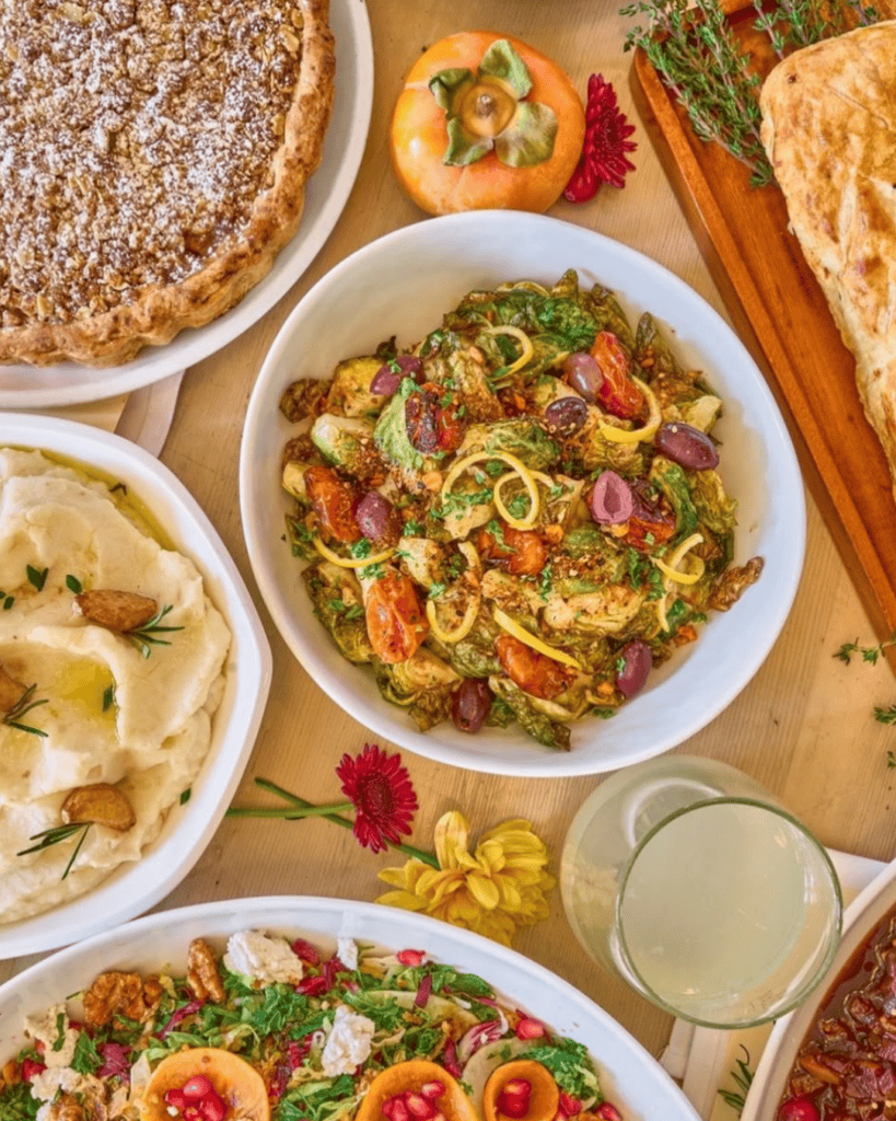 Café Gratitude Venice vegan West Los Angeles restaurant - plant-based brunch spread