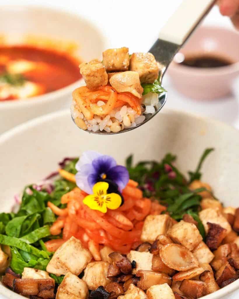 Vegan food at Plantude in Seoul