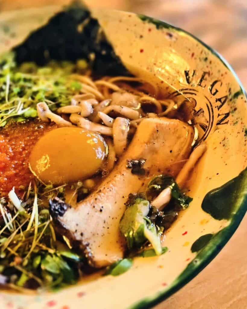 Vegan food at Vegan AF Ramen in Krakow