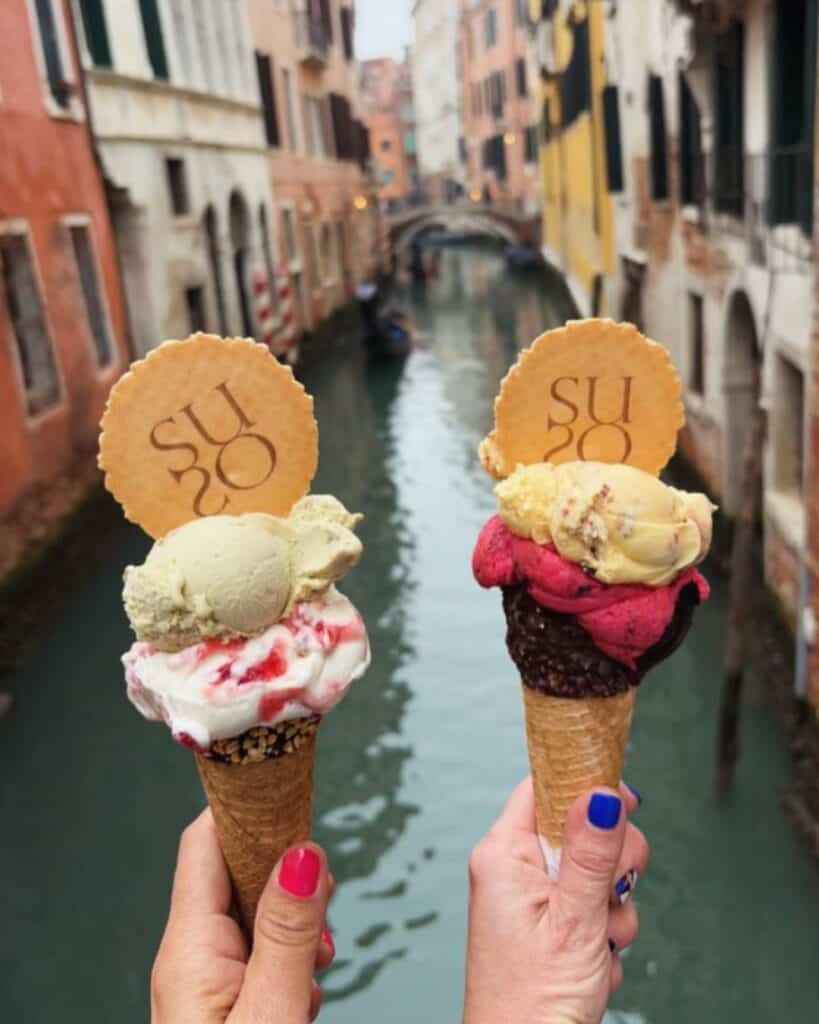 Vegan food at Gelatoteca Suso in Venice