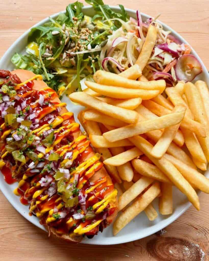 Vegan food at Black Cat Café in East London