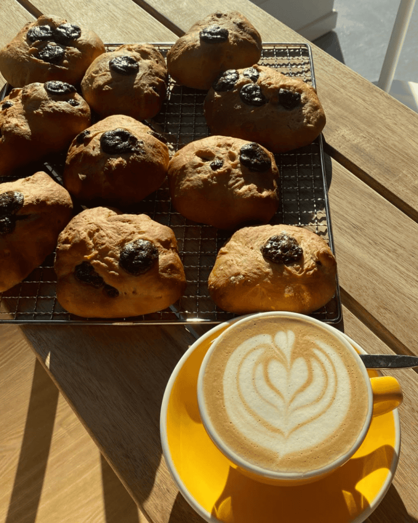 Specialty coffee and housemade vegan pastry at Intense Coffee, a fully vegan coffee shop in Luxembourg City