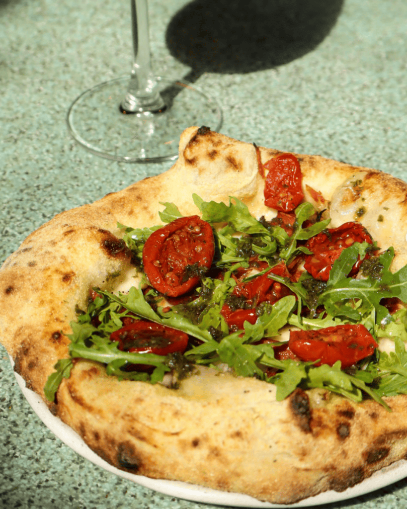 Vegan sourdough pizza from Purezza, the legendary 100% plant-based pizzeria in Manchester