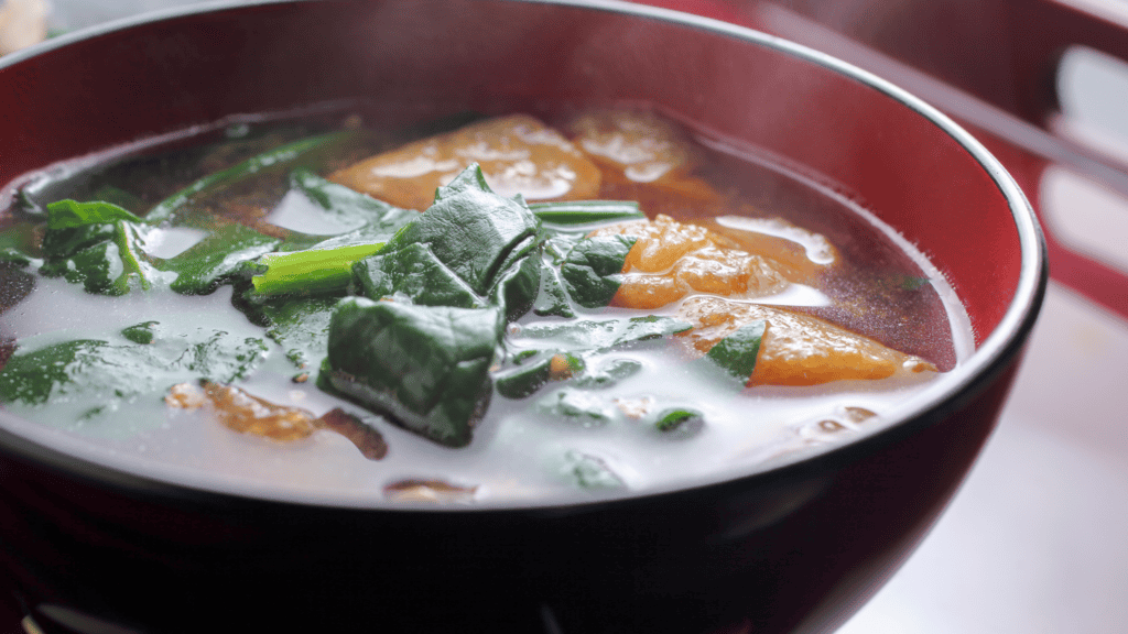 Vegan Miso soup made with plant based dashi