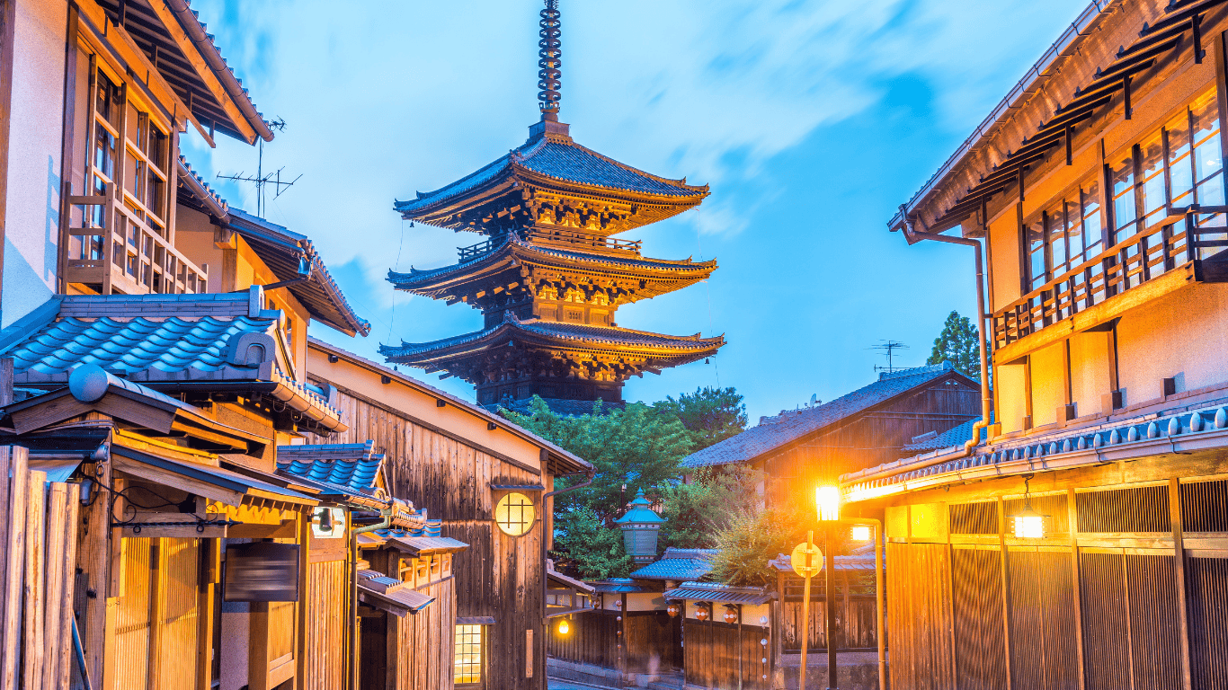 Temple architecture in Kyoto, home of shojin ryori Buddhist temple cooking